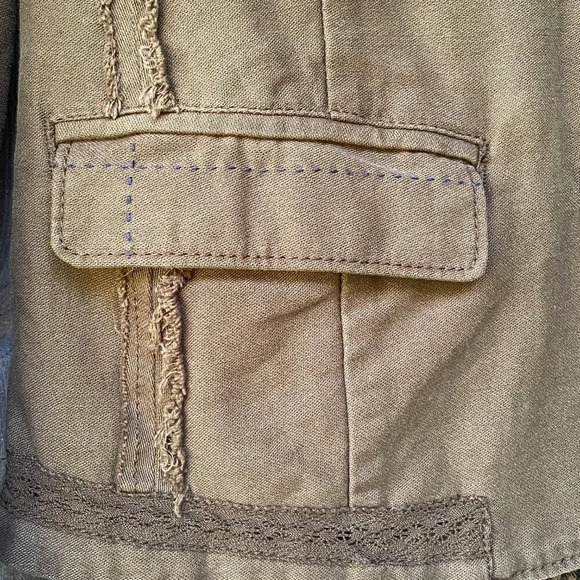 Anthropologie Hei Hei Delaine Women's Dark Olive Cotton Canvas Jacket Size 6 - Picture 8 of 14